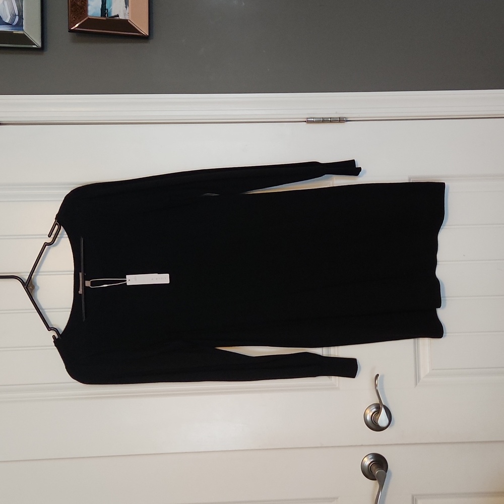 Lilla P. black, knit, sweater mini dress